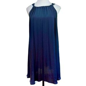 Banana Republic Navy Halter Swing Mini Dress Silky Flowy Size S NWT